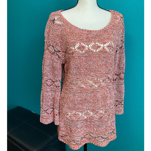 Soft Surroundings Orange Knit Tunic Sweater Women's Small - Picture 7 of 11